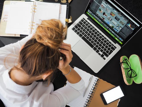 Sad woman work